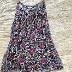 Joie blue and pink floral tank top